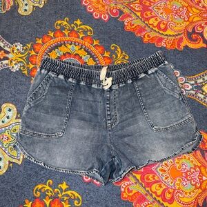 Maurices Blue Jean Shorts with Elastic Waist